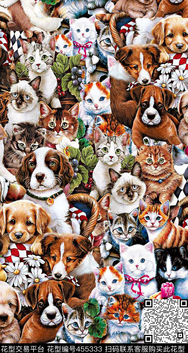 创意动物世界服装数码印花华亿平台下载（图片编号: 455333） - 瓦栏（Walan）