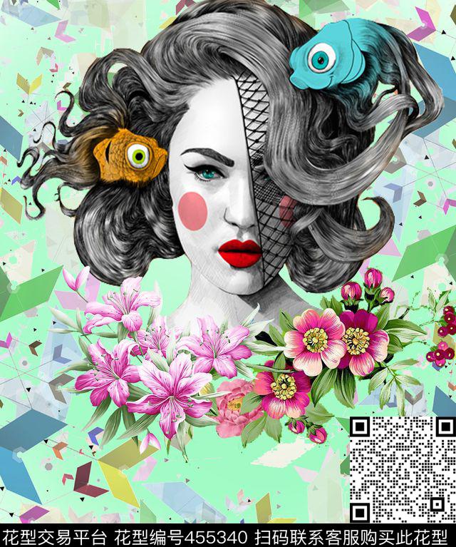 D-花卉印花华亿平台下载（图片编号: 455340） - 瓦栏（Walan）