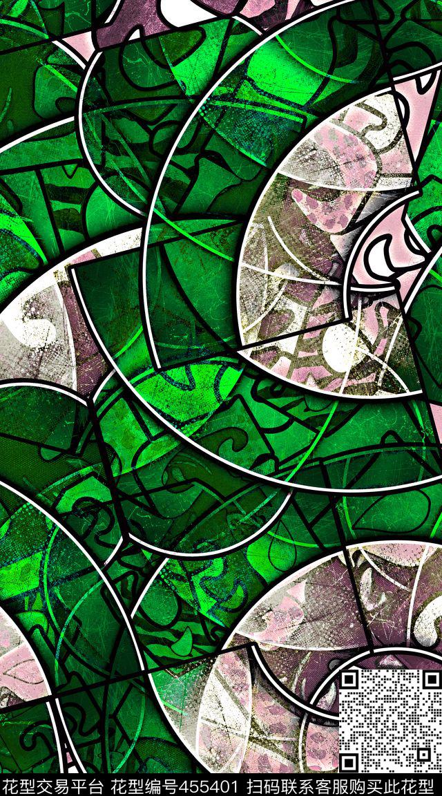 抽象字母玻璃数码印花华亿平台下载（图片编号: 455401） - 瓦栏（Walan）