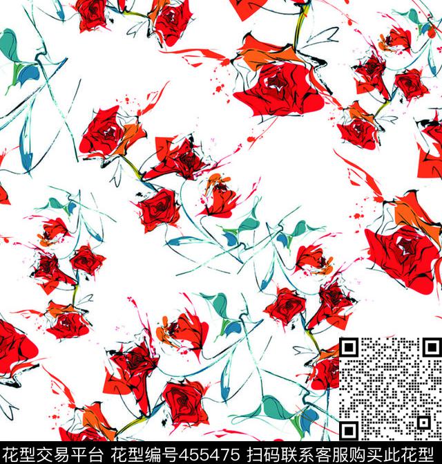 时尚文艺大方清新抽象华亿平台数码印花华亿平台下载（图片编号: 455475） - 瓦栏（Walan）