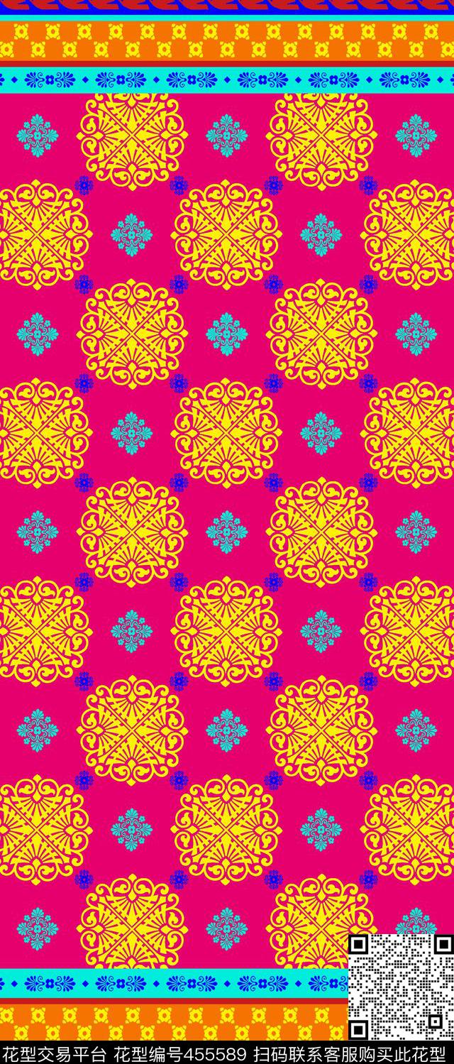 传统印花民族几何几何传统印花华亿平台下载（图片编号: 455589） - 瓦栏（Walan）