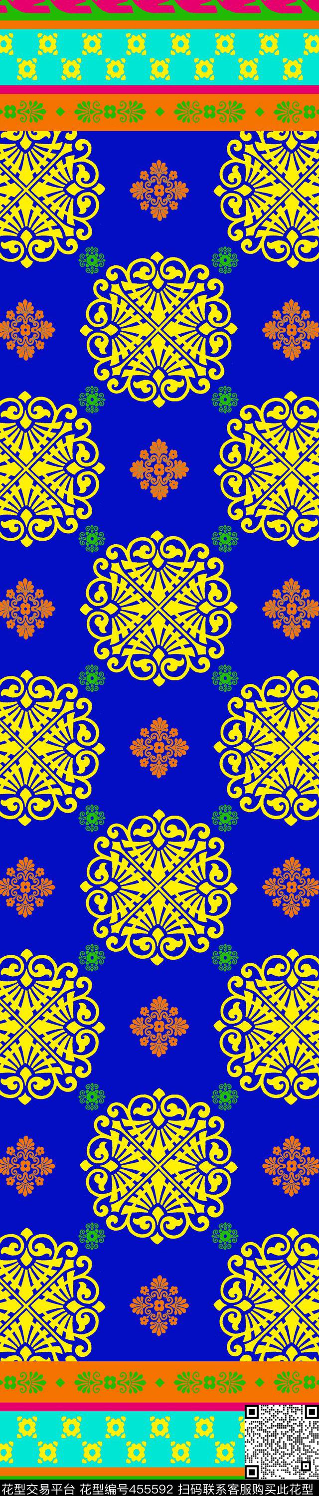 传统印花民族几何几何传统印花华亿平台下载（图片编号: 455592） - 瓦栏（Walan）