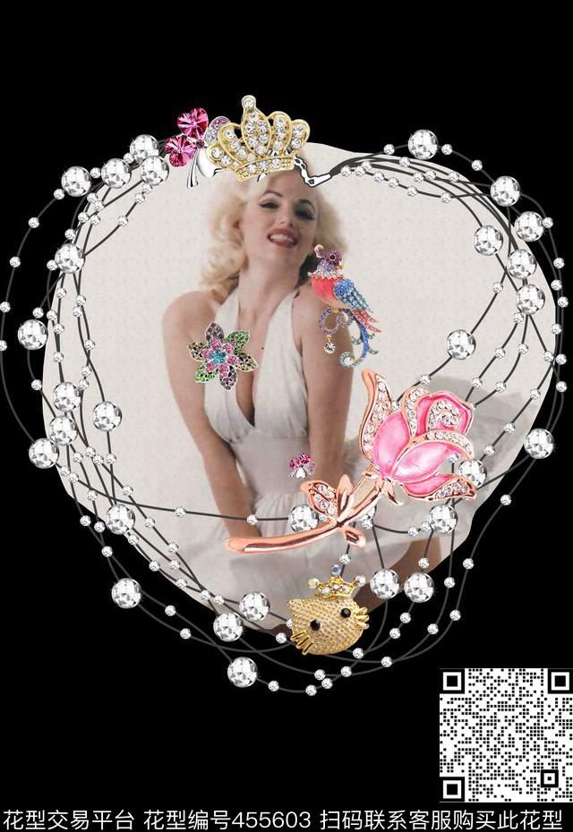 流行时尚定位梦露数码印花华亿平台下载（图片编号: 455603） - 瓦栏（Walan）