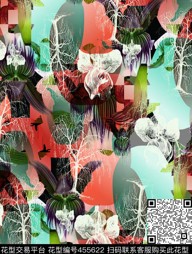 抽象橙色现代传统印花华亿平台下载（图片编号: 455622） - 瓦栏（Walan）