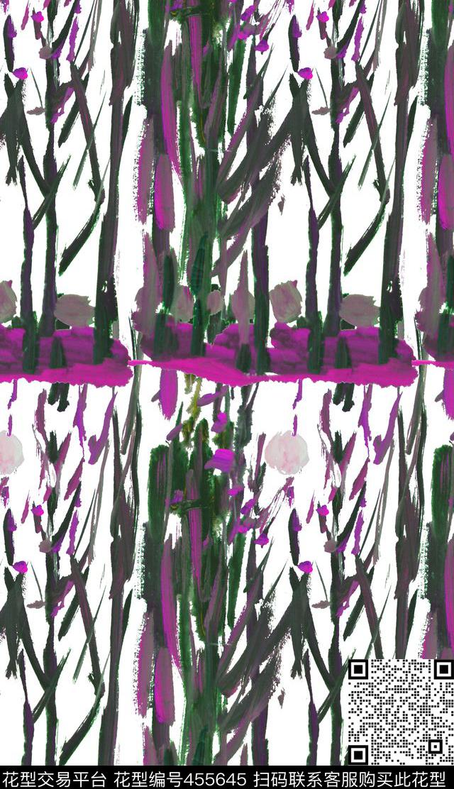 抽象复古花卉数码印花华亿平台下载（图片编号: 455645） - 瓦栏（Walan）
