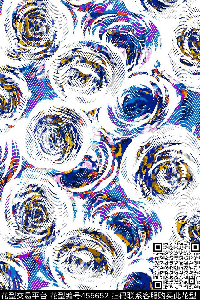 笔触简约网纹数码印花华亿平台下载（图片编号: 455652） - 瓦栏（Walan）