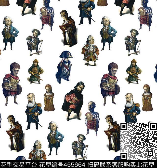 T恤卫衣插画秋冬人物数码印花华亿平台下载（图片编号: 455664） - 瓦栏（Walan）