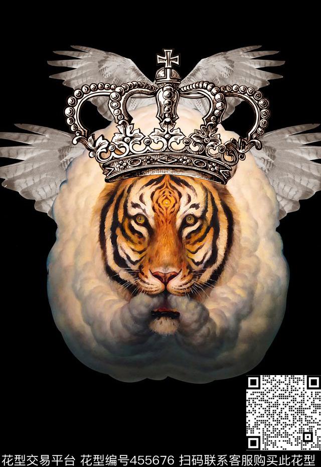 翅膀大牌老虎头数码印花华亿平台下载（图片编号: 455676） - 瓦栏（Walan）