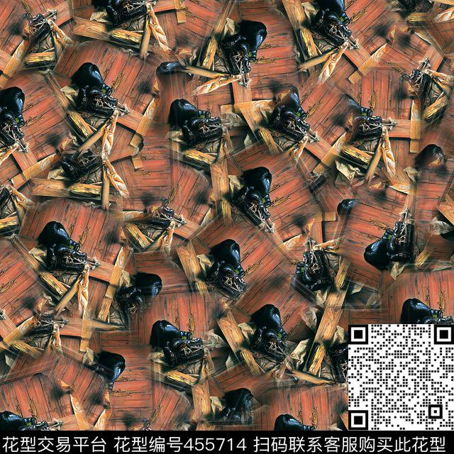 时尚黑猩猩油画数码印花华亿平台下载（图片编号: 455714） - 瓦栏（Walan）