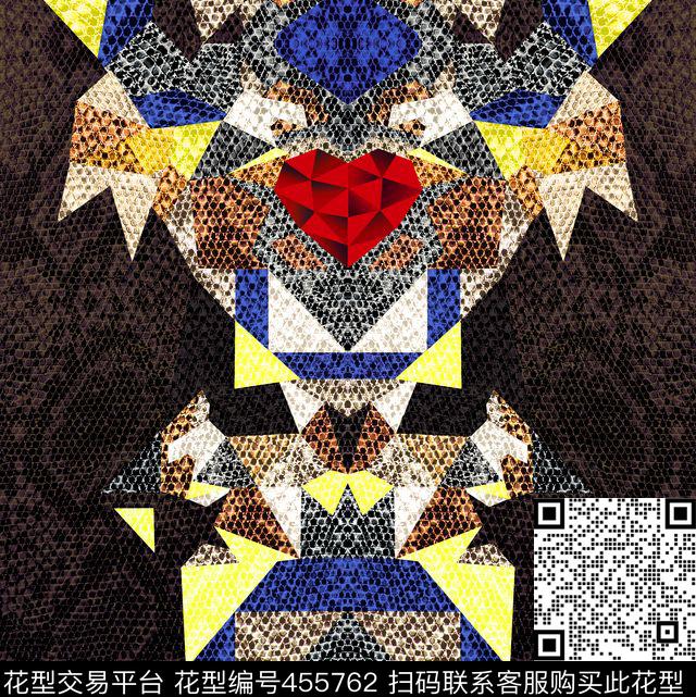 欧美蛇纹钻石几何定位数码印花华亿平台下载（图片编号: 455762） - 瓦栏（Walan）
