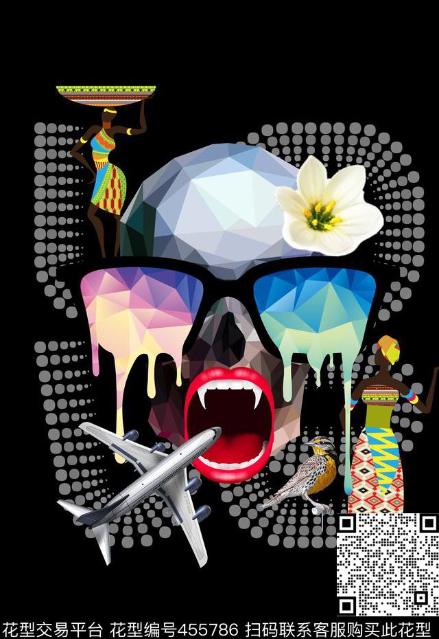 T恤卫衣衬衫创意个性花卉数码印花华亿平台下载（图片编号: 455786） - 瓦栏（Walan）