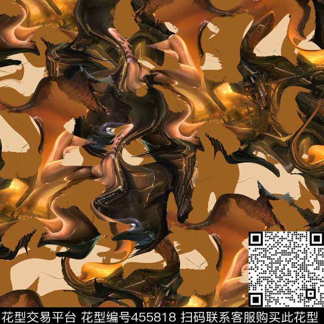 潮流复古迷彩数码印花华亿平台下载（图片编号: 455818） - 瓦栏（Walan）