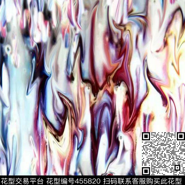 条纹抽象艺术创意数码印花华亿平台下载（图片编号: 455820） - 瓦栏（Walan）