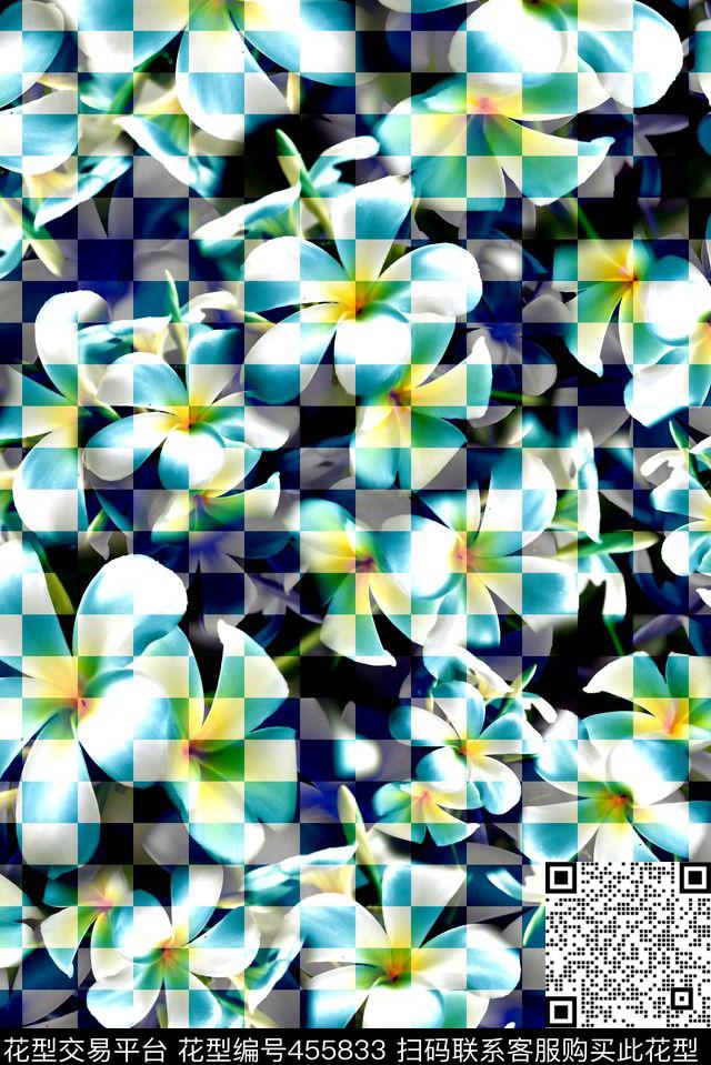 花卉格纹几何数码印花华亿平台下载（图片编号: 455833） - 瓦栏（Walan）