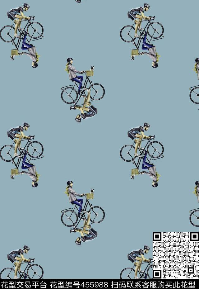 单车趣味运动数码印花华亿平台下载（图片编号: 455988） - 瓦栏（Walan）