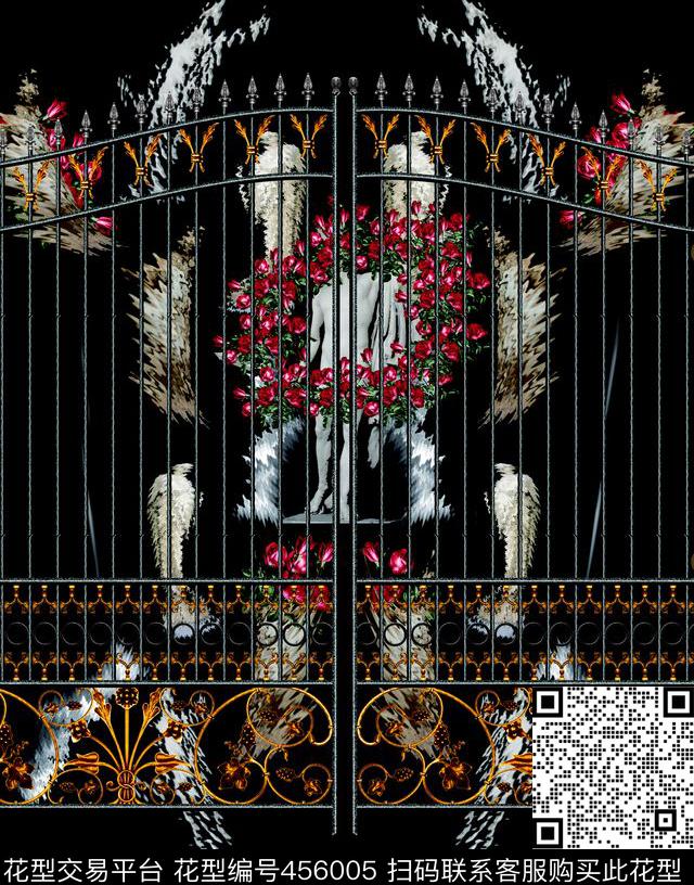 北欧宫廷时尚数码印花华亿平台下载（图片编号: 456005） - 瓦栏（Walan）