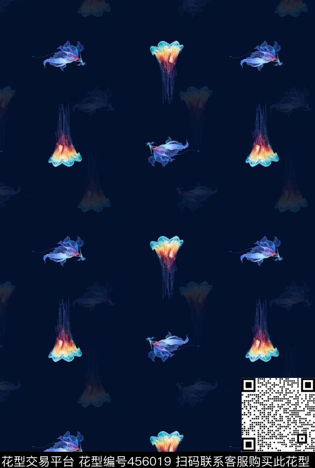 水母动物美女数码印花华亿平台下载（图片编号: 456019） - 瓦栏（Walan）