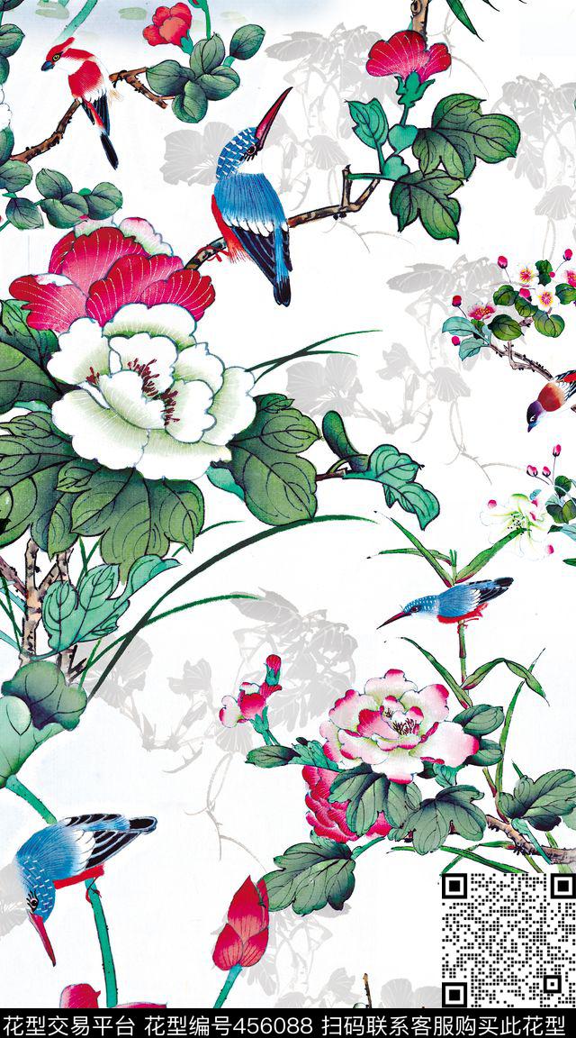创意服装工笔数码印花华亿平台下载（图片编号: 456088） - 瓦栏（Walan）