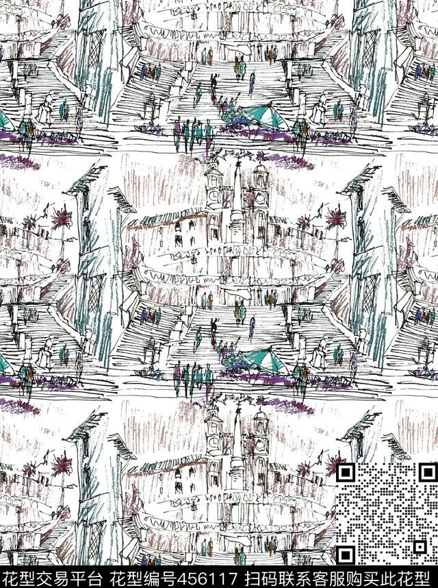 大牌手绘原创数码印花华亿平台下载（图片编号: 456117） - 瓦栏（Walan）