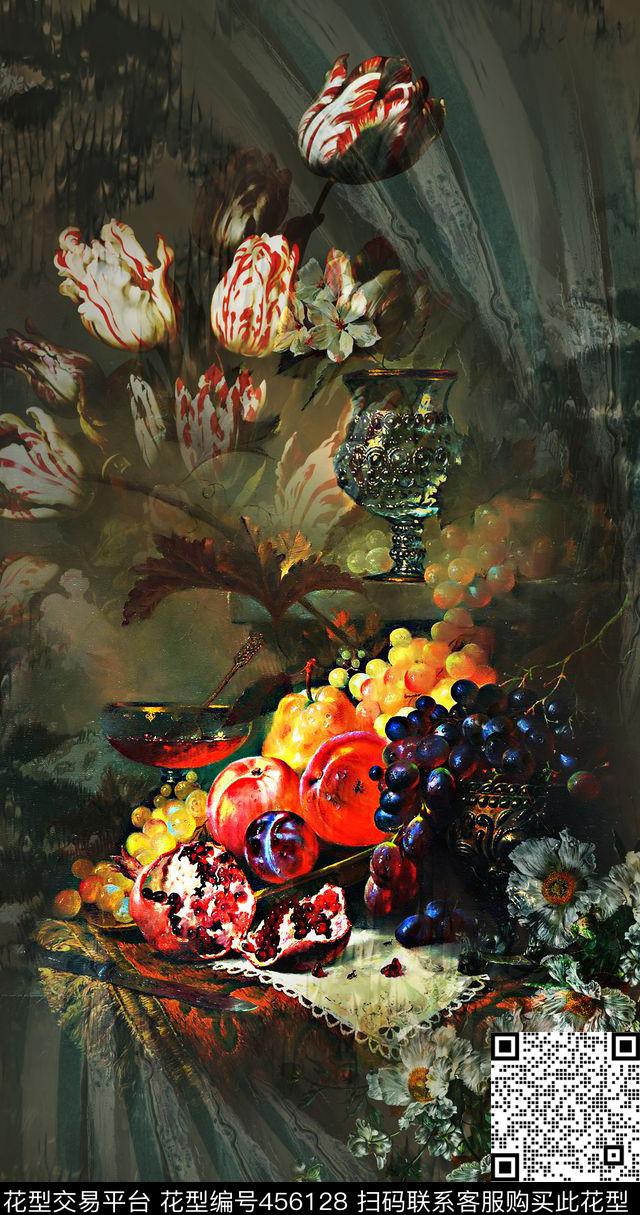 暗绿色残破肌理绸缎数码印花华亿平台下载（图片编号: 456128） - 瓦栏（Walan）