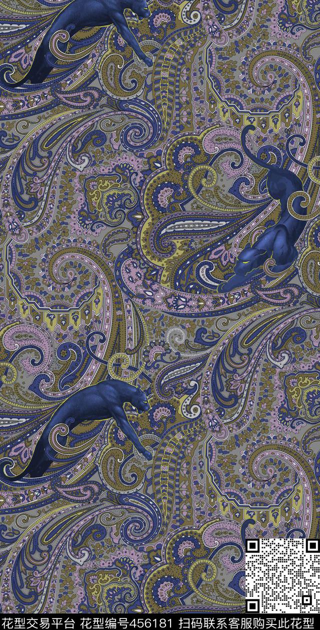 豹子动物服装传统印花华亿平台下载（图片编号: 456181） - 瓦栏（Walan）