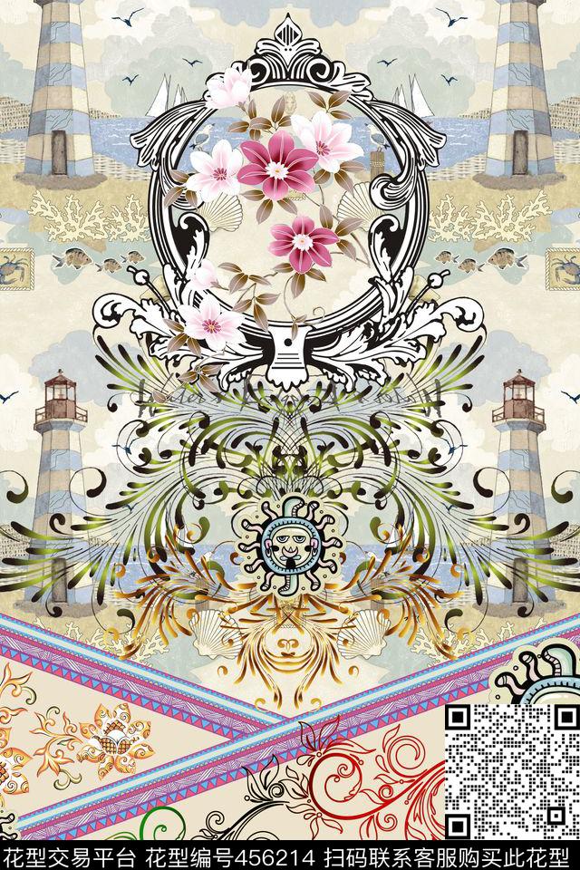 定位景观花卉数码印花华亿平台下载（图片编号: 456214） - 瓦栏（Walan）