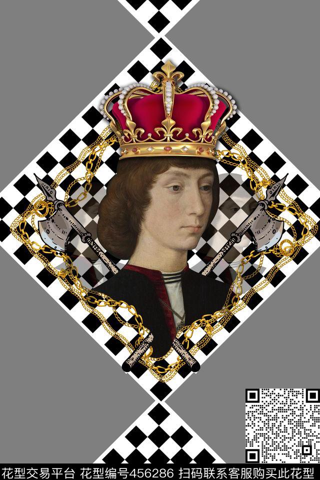 定位男装复古人物几何数码印花华亿平台下载（图片编号: 456286） - 瓦栏（Walan）