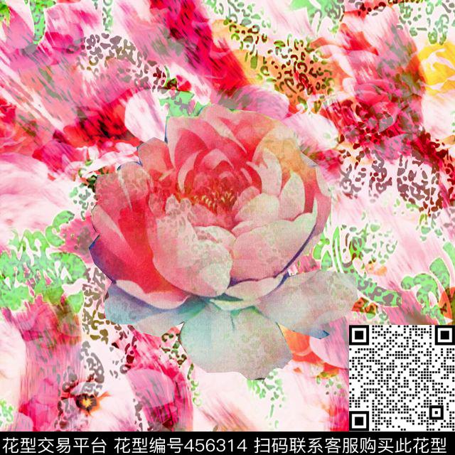 绚丽花朵数码数码印花华亿平台下载（图片编号: 456314） - 瓦栏（Walan）