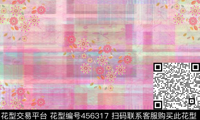 花朵清新文艺数码印花华亿平台下载（图片编号: 456317） - 瓦栏（Walan）