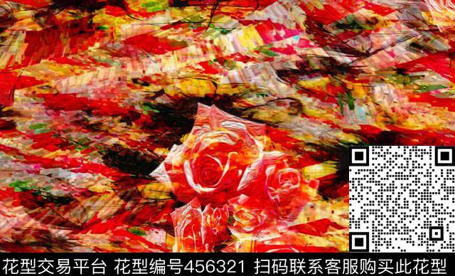 绚丽花朵田园数码印花华亿平台下载（图片编号: 456321） - 瓦栏（Walan）