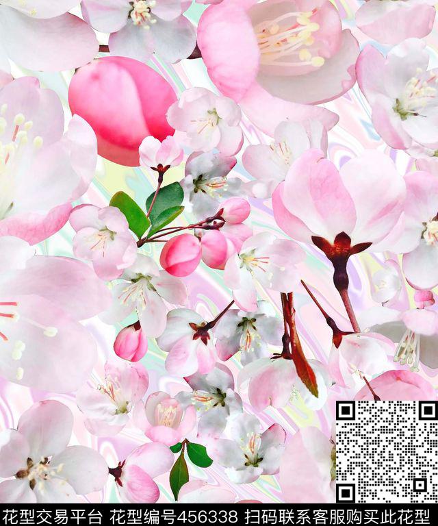 花卉自然色自然風传统印花华亿平台下载（图片编号: 456338） - 瓦栏（Walan）