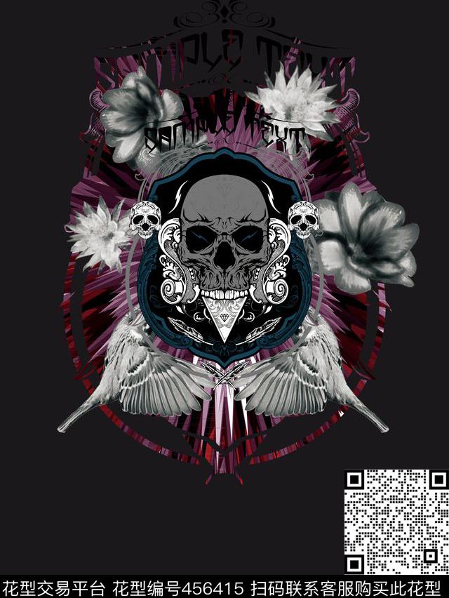 潮流抽象复古数码印花华亿平台下载（图片编号: 456415） - 瓦栏（Walan）