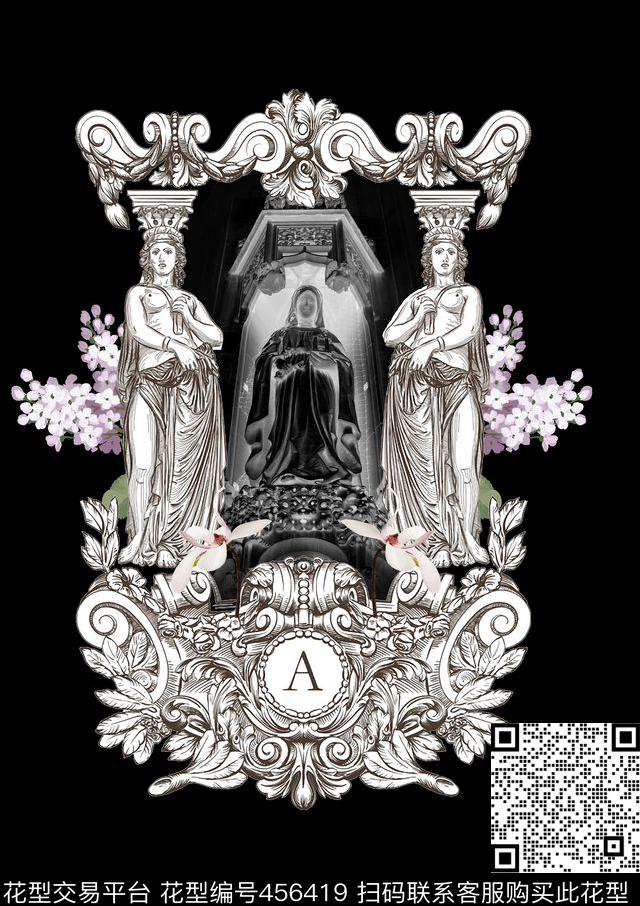 T恤卫衣创意花卉个性男装数码印花华亿平台下载（图片编号: 456419） - 瓦栏（Walan）