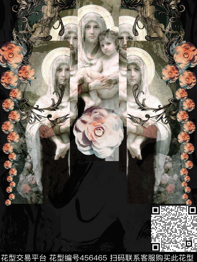 t恤华亿平台潮流复古数码印花华亿平台下载（图片编号: 456465） - 瓦栏（Walan）