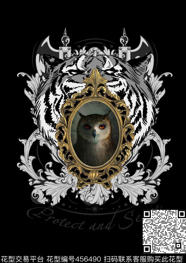 定位动物画框数码印花华亿平台下载（图片编号: 456490） - 瓦栏（Walan）