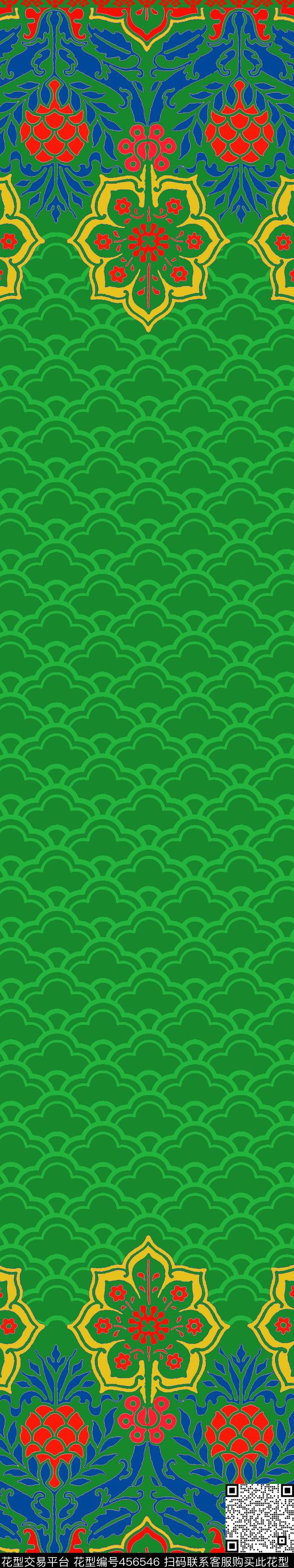 传统印花纹样佩斯利双边定位印花传统印花华亿平台下载（图片编号: 456546） - 瓦栏（Walan）