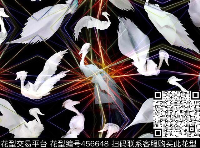 鸟七彩炫光数码印花华亿平台下载（图片编号: 456648） - 瓦栏（Walan）