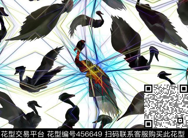 鸟七彩炫光数码印花华亿平台下载（图片编号: 456649） - 瓦栏（Walan）