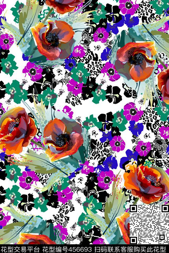 欧美拼贴小碎花传统印花华亿平台下载（图片编号: 456693） - 瓦栏（Walan）
