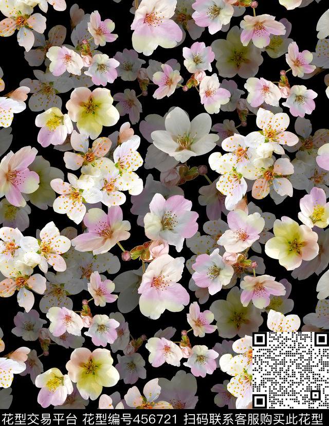 大牌花卉渐变数码印花梨花数码印花华亿平台下载（图片编号: 456721） - 瓦栏（Walan）