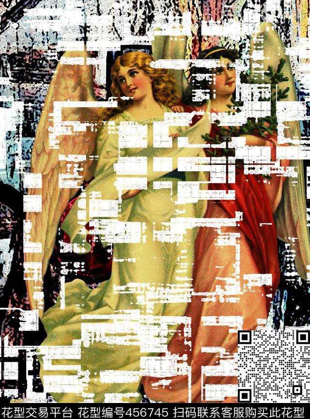 欧洲油画肌理数码印花华亿平台下载（图片编号: 456745） - 瓦栏（Walan）