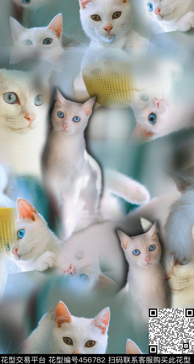 照片猫动物数码印花华亿平台下载（图片编号: 456782） - 瓦栏（Walan）