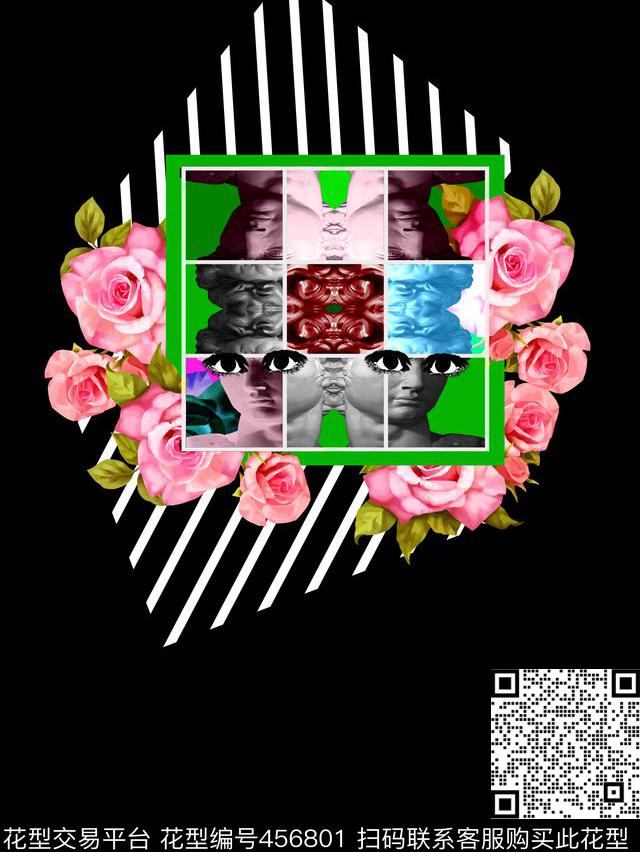 雕塑花卉写意数码印花华亿平台下载（图片编号: 456801） - 瓦栏（Walan）