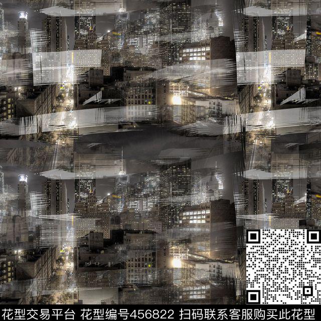 城市复古夹克华亿平台数码印花华亿平台下载（图片编号: 456822） - 瓦栏（Walan）