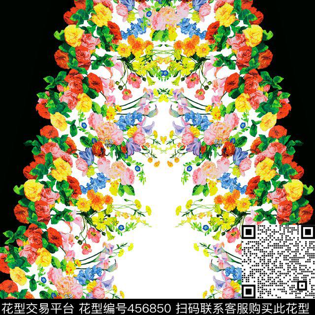 定位女装欧美时尚手绘花卉数码印花华亿平台下载（图片编号: 456850） - 瓦栏（Walan）