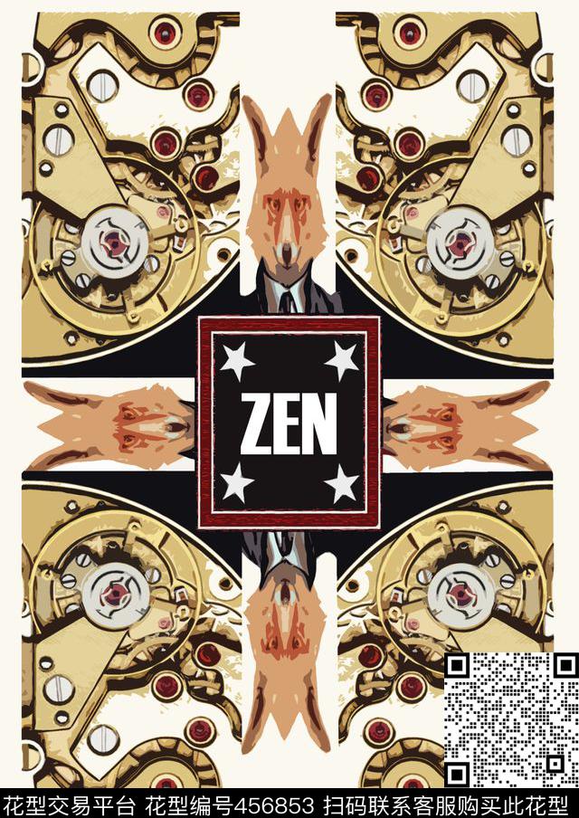 时尚潮流机械动物动物数码印花华亿平台下载（图片编号: 456853） - 瓦栏（Walan）