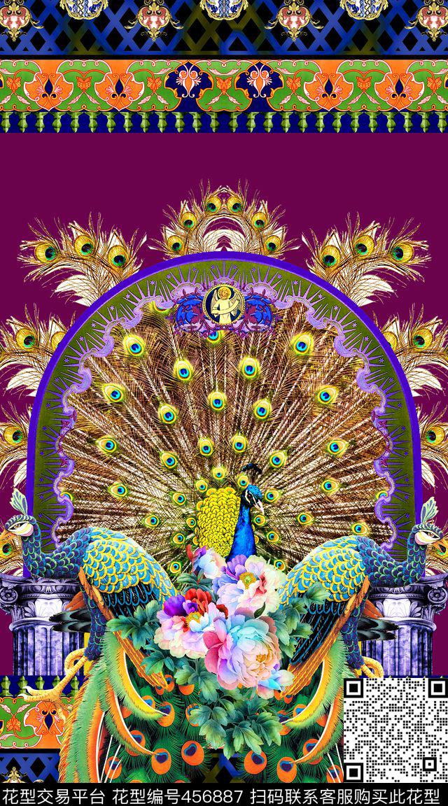 2016春夏Dolce&Gabbana孔雀系数码印花华亿平台下载（图片编号: 456887） - 瓦栏（Walan）