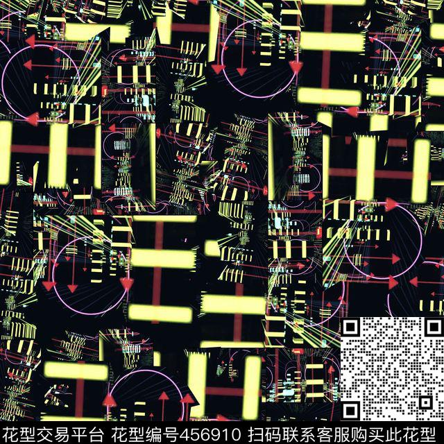 潮流复古电子数码印花华亿平台下载（图片编号: 456910） - 瓦栏（Walan）