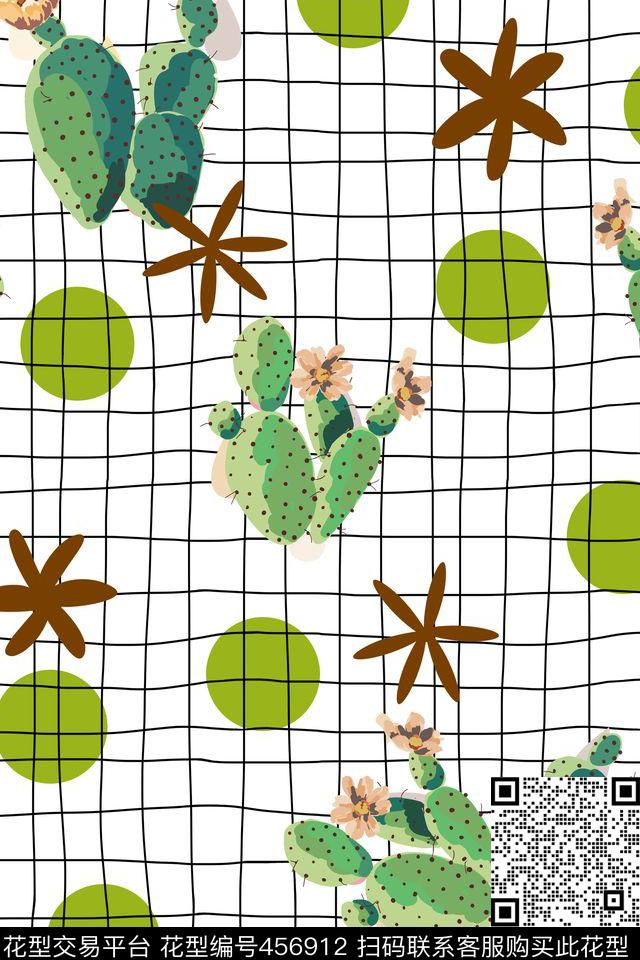 大牌仙人掌波点数码印花华亿平台下载（图片编号: 456912） - 瓦栏（Walan）