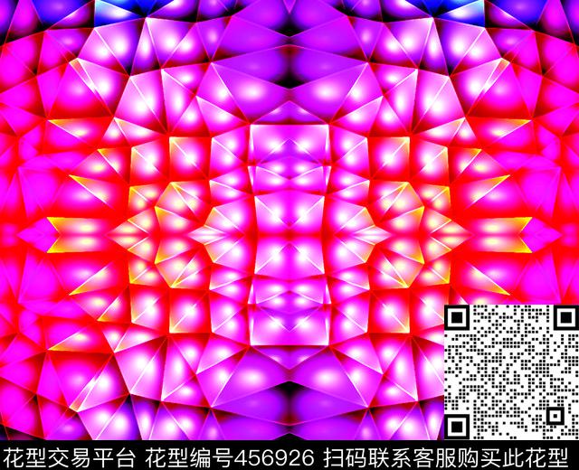 几何现代抽象幻彩数码印花华亿平台下载（图片编号: 456926） - 瓦栏（Walan）